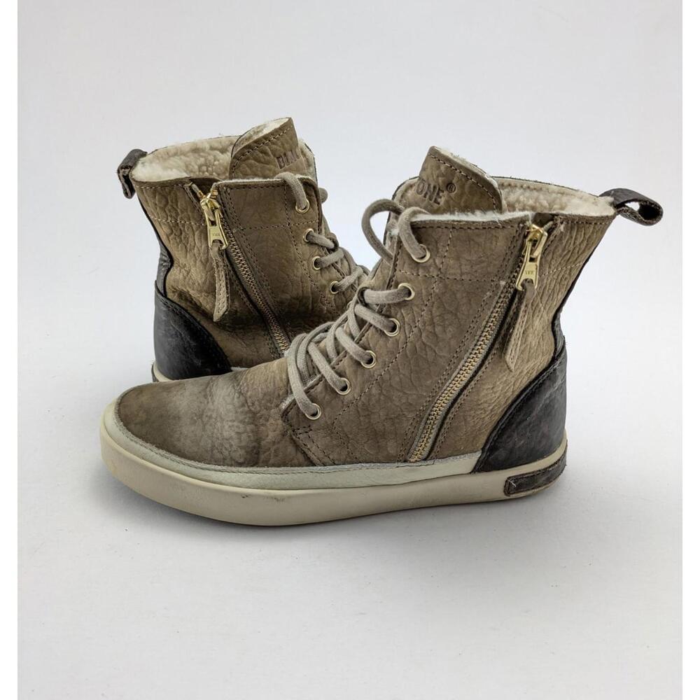 Womens Blackstone Ludlow Brown Leather High Top Shoes CW96 Size 38 US Size 7.5